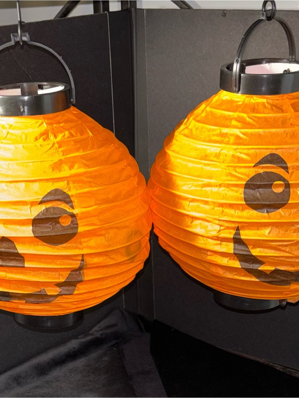Orange Pumpkin Paper Lanterns - Decorative Halloween Hanging Lights